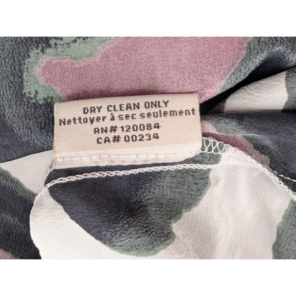 Tucker 100% Silk Leopard Print White Long Sleeve Tie Front Blouse USA Size Small - Picture 6 of 10